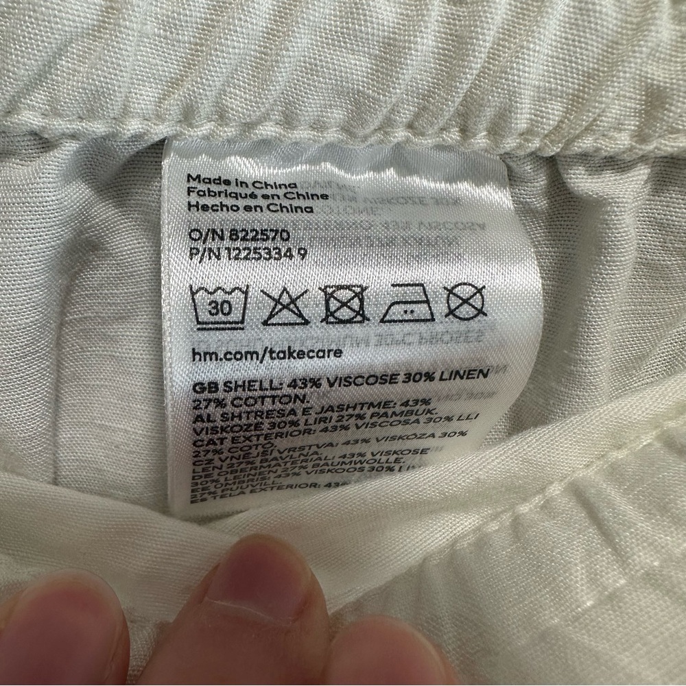 H&M Cream Drawstring Linen Pants - Picture 4 of 6